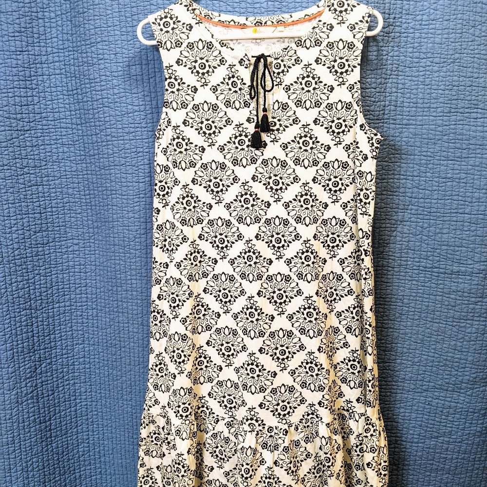 Boden Sleeveless dress, blue and white